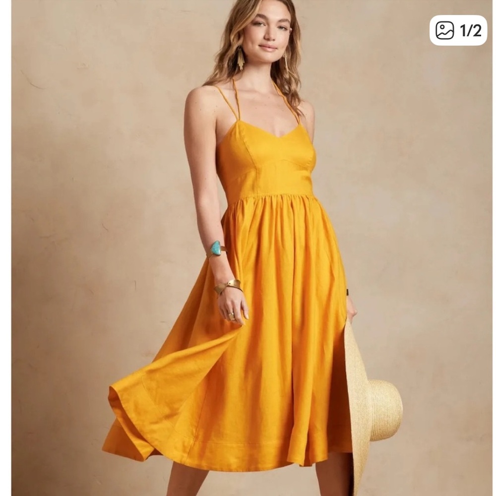 Banana Republic Golden Rye Midi Dress